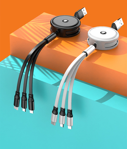 マルチUSB充電器ケーブル格納式3in1マルチ充電コード (タイプCマイクロUSB8ピン3in1ケーブル付き) - Product Image 2