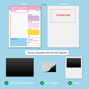 Bloc de notas magnético personalizado para la nevera, escuela, oficina, lindo Bloc de notas, planificador de notas, impresión, troquelado, cuaderno de seguimiento de gastos semanales - Product Image 6