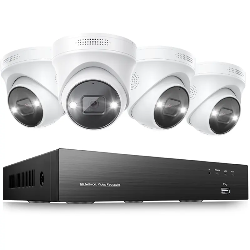 4K 8 Kanaals 8mp Security Dome Camerasysteem Outdoor Home Poe Nvr Kit Ccip Camera 'S Bewaking Bewaking Camera Systeem