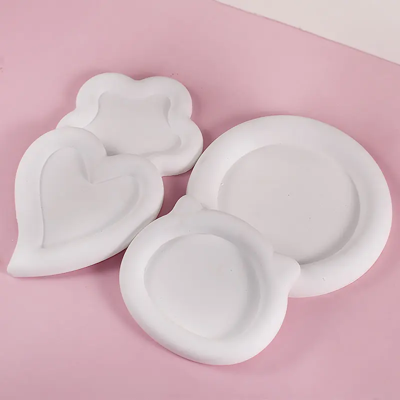 Besafe Round Heart flower stampi per vassoio in gesso in silicone a forma di orso in resina epossidica per la realizzazione di vassoi sottobicchieri