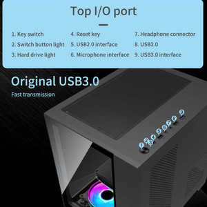 OEMデザインコンピューターケースPcゲーミングUSB3.0M-ATX/ITXケースコンピューターケース & デスクトップ用タワー - Product Image 3