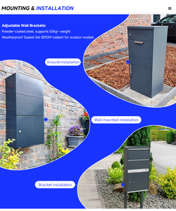 Tùy chỉnh kim loại letterbox Wall Mount Hộp Thư cửa sổ nước thép bưu kiện thả thư hộp giao hàng Hộp Thư đứng - Product Image 3