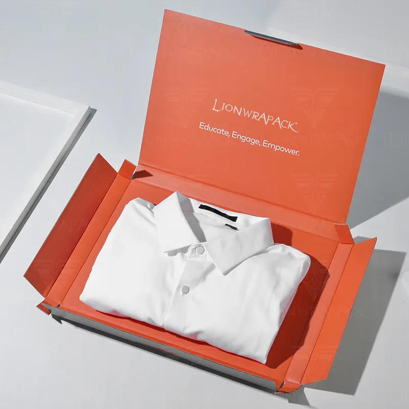 Lionwrapack 사용자 정의 로고 접이식 종이 상자: 지속 가능한 셔츠 포장