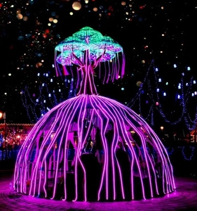 Fabrik benutzer definierte DMX-Steuerung programmiert Lift Tree Smart LED beleuchtete Kugel Kugel Motiv Lichter zum Verkauf - Product Image 5