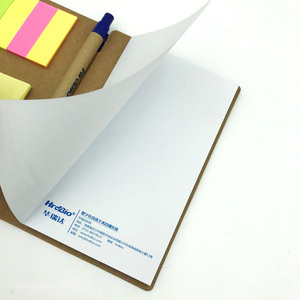 Bloc de notas reciclable escolar con respaldo personalizado con bolígrafo, Bloc de notas adhesivo con cubierta de papel Kraft - Product Image 5