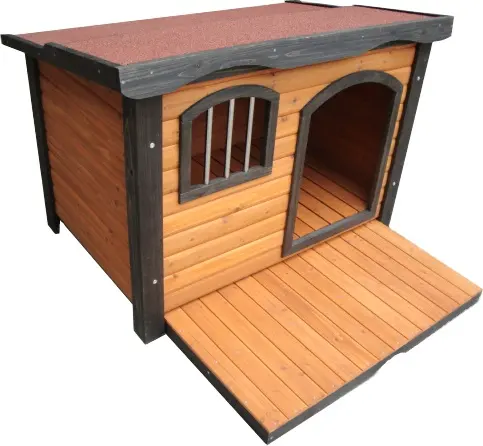 Casa de madeira para animais de estimação por atacado de fábrica de venda quente Casa de cachorro de madeira com bela estrutura