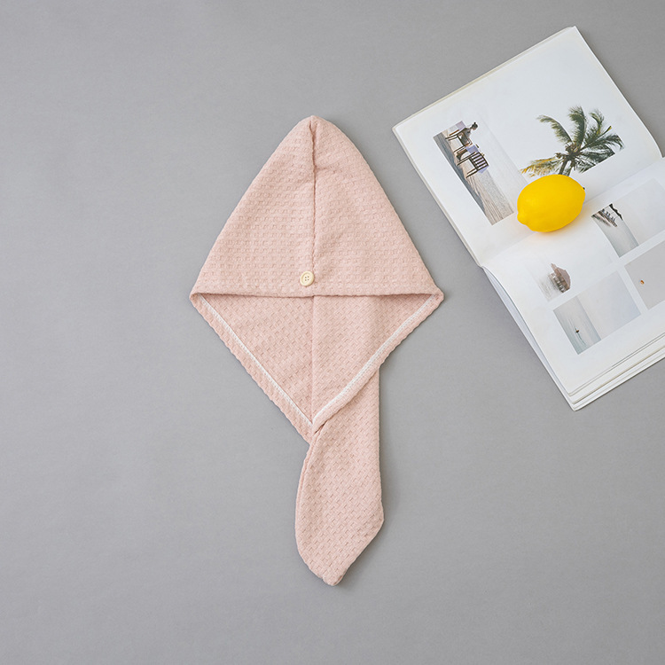 Serviette à cheveux en gaufré-rose-sans élastique