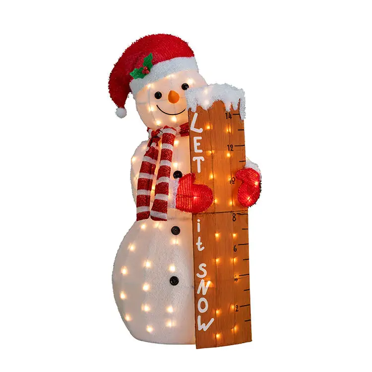 Adornos de muñeco de nieve para exteriores 3D LED Decoraciones navideñas para exteriores Luces con motivos