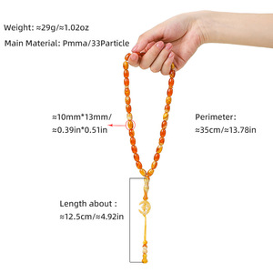 JC 33pcs Acrylic <strong>10</strong>*13 Muslim <strong>Classic</strong> Star and Moon Islamic Rosary <strong>String</strong> Bracelet Bracelet