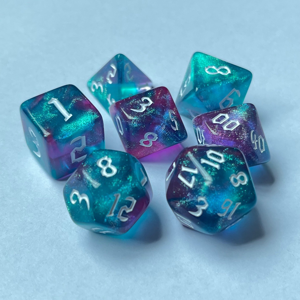 New font aqua + purple