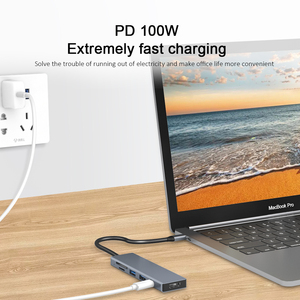 4K 60Hz 6 in 1 <span class=keywords><strong>USB</strong></span> C <span class=keywords><strong>Hub</strong></span> Adapter an HDTV <span class=keywords><strong>Hub</strong></span> und <span class=keywords><strong>PD</strong></span> Lade-und Kartenleser für MacBook Pro , Samsung Galaxy Series