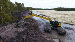 Escavadeira multifuncional anfíbia para dragagem fluvial e Cofferdam - Product Image 5