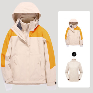 ホット販売屋外ウインドブレーカージャケット、オスとメス3 in 1または2 in 1t、厚く、取り外し可能、防風性、防水性 - Product Image 2