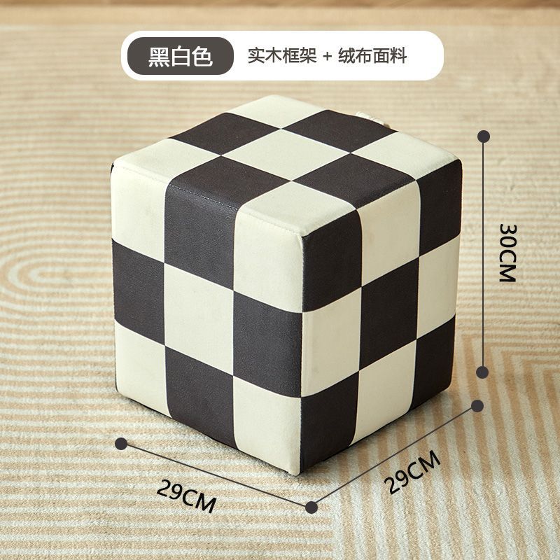 Black and white checkerboard stool