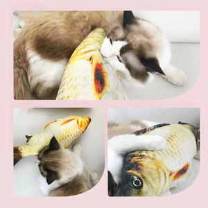 Qbellpet Pet Soft Plush 3D Fish Shape Cat Toy Regalos interactivos Fish Catnip Toys Simulación Fish Playing Toy para gatos proveedor - Product Image 5