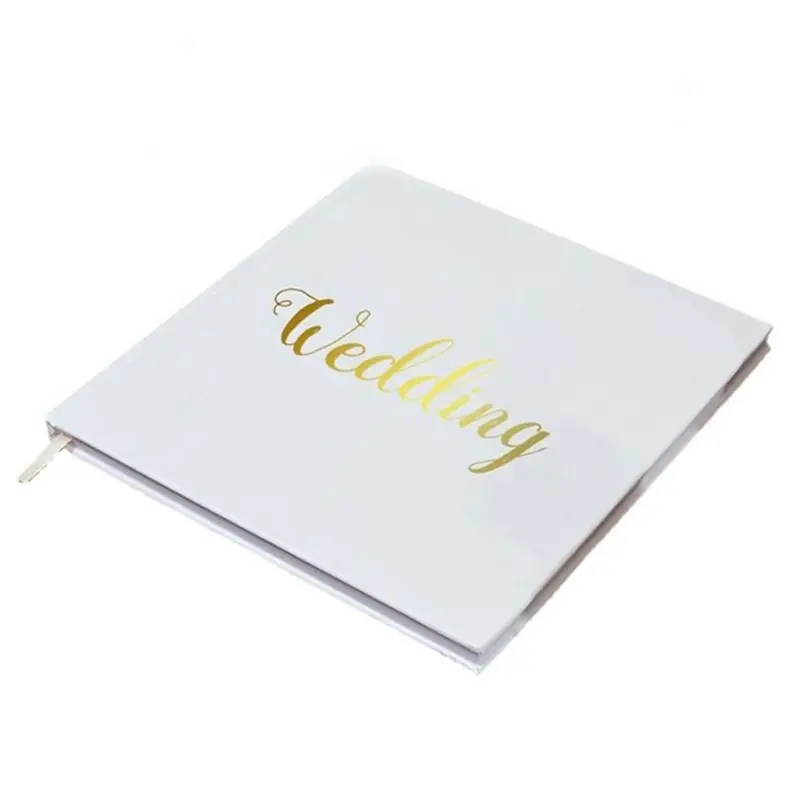 Factory Custom Printing Eco Paper Hardcover Wedding Guestbook Baby Art Album Book Gold Foil Wedding Sign-in Book With Blank Pag
