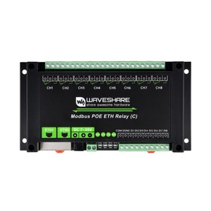 8-Kanal-Relaismodul (C) mit zwei Ethernet-Anschlüssen, Modbus RTU-Protokoll, PoE-Netzteil, mit verschiedenen Isolation-und Schutzsc haltungen