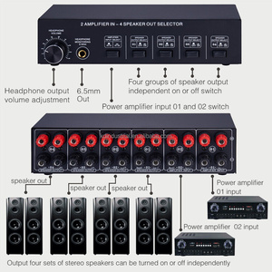 <strong>2</strong> in 4 OUT 300w Power Amplifier Splitter Stereo Switcher Box Selector Amplifier - Product Image 5