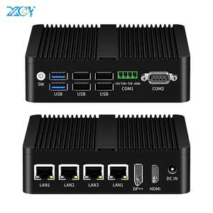 Intel N100 Lüfter loser industrieller Firewall-Router 4LAN 2.5G i225V Ethernet Nic RS485 RS232 Mini-PC-Server für Netzwerk-IP-Kamera - Product Image 1