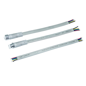 M12 Metal düz LED aydınlatma kablosu 5 çekirdek 3*0.3/2*0.75 su geçirmez fiş tel ile IP67 konektörü bakır kontak malzemesi - Product Image 1