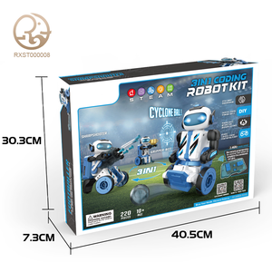 Rifornimento di fabbrica giocattoli DIY Deformaton Robot auto assemblato tiro auto Robot di programmazione Robot con luce a Led
