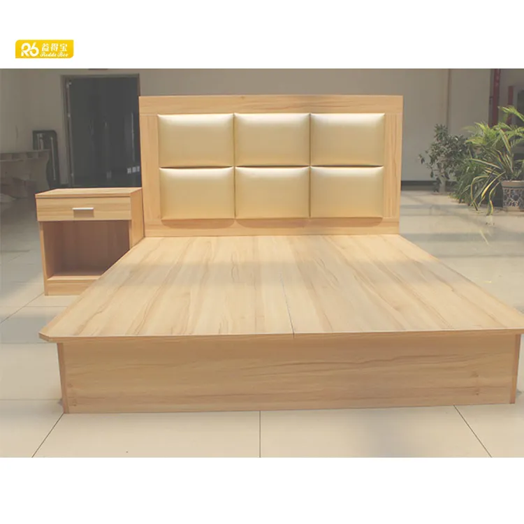 De alta calidad moderna de madera de teca diseños de cama de lujo muebles para el hogar
