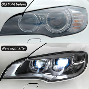 BMW X6 far takımı 2008-2014 için uygun E71 modifiye melek göz LED gündüz çalışan ışık LED Lens far - Product Image 2