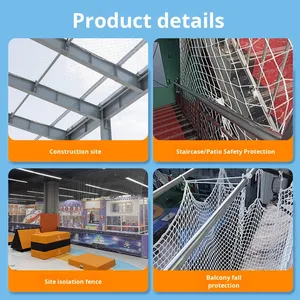 Cross-Border Anti-Fall Construction Safety <strong>Net</strong> <strong>White</strong> Knotless Protective Plastic Flat <strong>Net</strong> with External Frame Cut Size Mist <strong>Net</strong> - Product Image 4