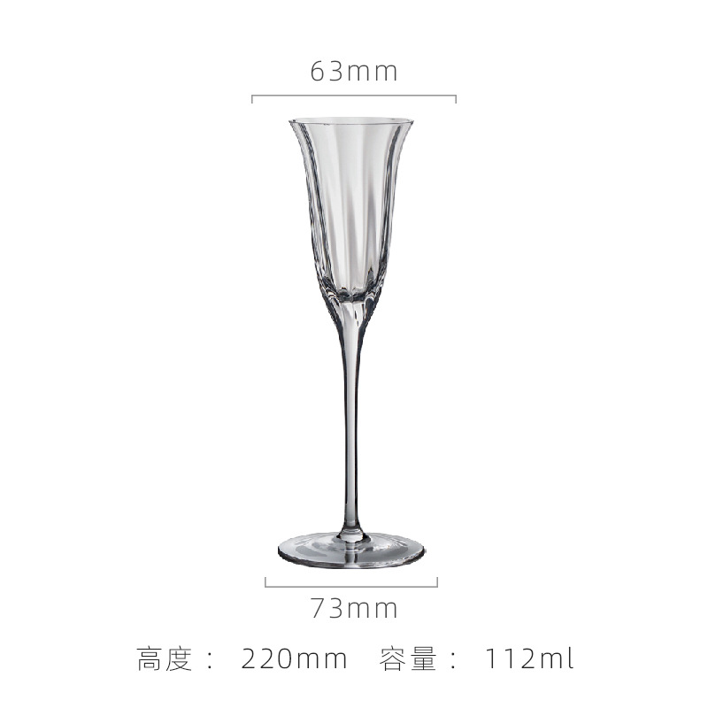 Verre à champagne transparent