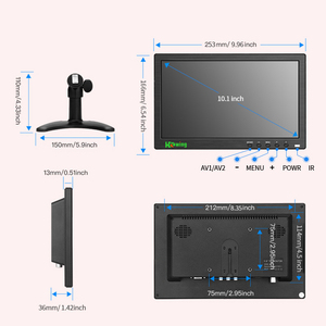 Muestra gratis de pantalla pequeña de 8-10 pulgadas, pantalla de monitor de 1024x600 IPS TFT LCD, entrada de 1/VGA/AV/BNC para instrumento de seguridad CCTV - Product Image 6