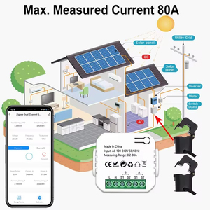 2024 Tuyaスマートジグビー双方向エネルギーメーター80Aクランプアプリモニター付きKWh電圧電流消費量110V 240V - Product Image 2