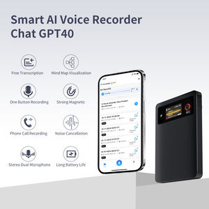 AI Notetaker Voice Recorder APP Control Support 104 Language Noise Reduction Audio Recording Device with Playback for Phone Call