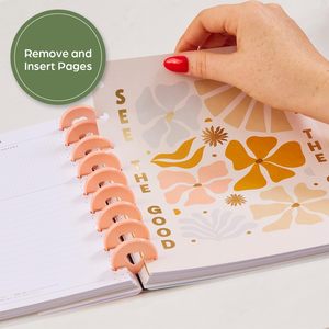 2024 popolare diario con copertina rigida di 12 mesi con rilegatura a disco per Notebook felice Planner per Notebook giornalieri all'ingrosso di diverse dimensioni - Product Image 4