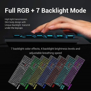 Redragon S107 RGB Teclado luminoso con cable Ratón Red Dragon Gaming Suite Laptop Anti-Ghosting 3 teclas Mini tipo USB Juegos de computadora - Product Image 5