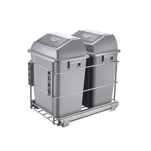 Cubo de basura doble extraíble de 20l para cocina, cubo de basura integrado debajo de la clasificación deslizante, cubo de basura, cajones de cierre Solf - Product Image 2