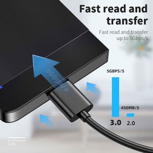 สายข้อมูล Usb C เป็น Micro B 3.0 10pin,สายข้อมูลสำหรับ Macbook ฮาร์ดดิสก์ Hdd Ssd เคส Usb Type C Micro B - Product Image 2