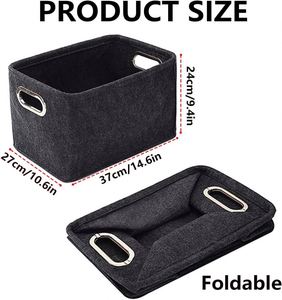 Cảm thấy hộp lưu trữ có thể gập lại ngăn kéo bé vải giặt đồ chơi tổ chức Lưu trữ giỏ với khoen xử lý cho kệ - Product Image 2