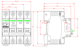 Mini disyuntor en miniatura MCB de 3 polos 6KA Kema 40a 32a 50a 63a, fabricante de protectores de circuito enchufables - Product Image 5