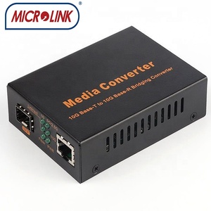 光纤媒体转换器10G SFP + 至铜网CAT6A RJ45收发器10g Base-T至10g Base-R桥接转换器 - Product Image 4