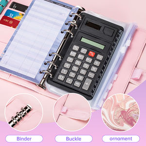 2024 portafoglio raccoglitore a foglia larga personalizzato A6 con busta accessori fissi organizzatore raccoglitore di Budget Planner - Product Image 3