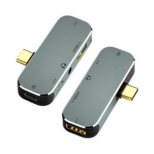 5合1 USB集线器c型耳机插孔适配器usb c音频适配器分离器usb c集线器适配器，适用于笔记本电脑和电话 - Product Image 2