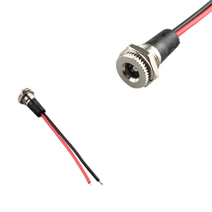 IP68防水DC-099電源ソケットコネクタ5.5x2.1mmネジ付きパネル取り付け電源ジャック (ワイヤー付き) - Product Image 1