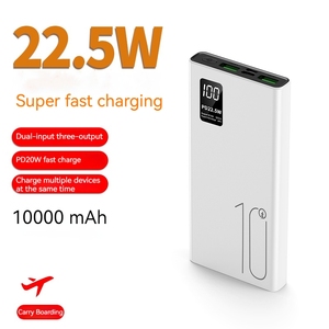 הדגם האחרון 22.5W פלט מסוג C סופר מהיר טעינה פאוור בנק 10000mAh תצוגה דיגיטלית קיבולת אמיתית PD20W 10000mAh בנק כוח