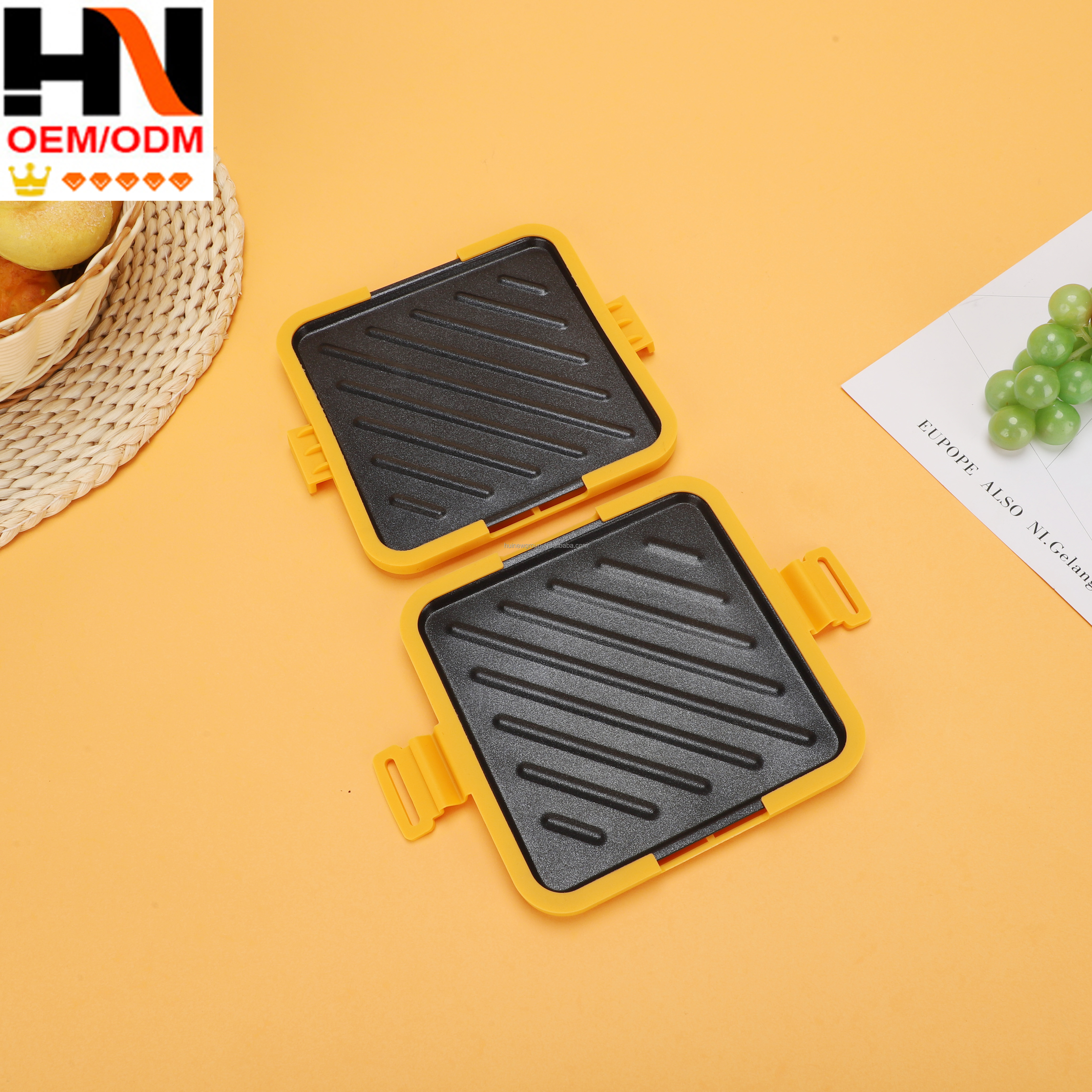 Plaque de cuisson micro-ondes diagonale fendue - orange