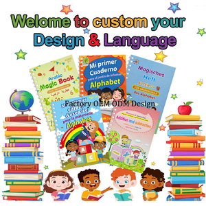 Tùy chỉnh bán buôn Tiếng Anh Arabic Tây Ban Nha pháp rãnh chữ viết tay copybook trẻ em chìm tái sử dụng thực hành ma thuật cuốn sách cho một trường học - Product Image 6