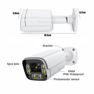 高品质2mp 4mp 5mp 6 mp 8mp 4K POE人脸检测户外IP子弹安全摄像机全彩 - Product Image 2