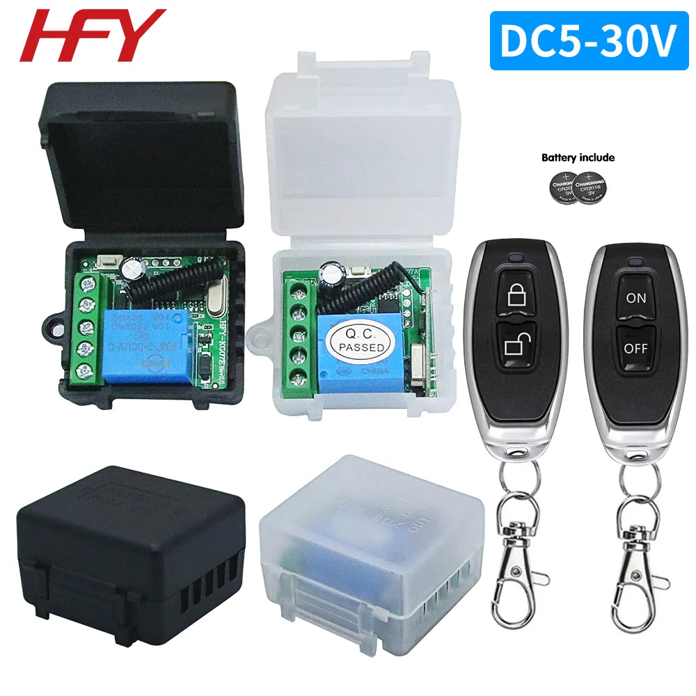 433MHZ Remote Power On Off Control Switch DC12V Access Control Single Relay Remote Control Switch Remote Transmitter Receiver