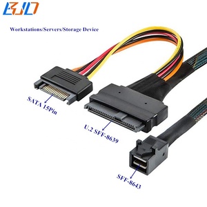 Mini <strong>SAS</strong> HD U.2 SFF-8643 to SFF-8639 NVME PCIe SSD Cable 12Gbps 0.8M for Mainboard Intel SSD 750 P3600 P3700 0.5M - Product Image 2