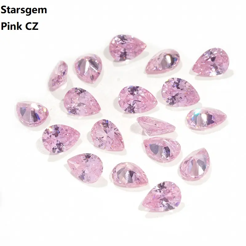 Starsgem di buona qualità all'ingrosso sciolto fantasia 3*4mm ~ 15*20mm taglio a pera rosa nero canarino granato colore cubic zirconia