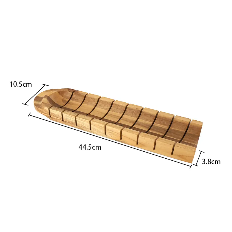 Planche à découper à pain baguette française Planche à pain fendue en bois avec échelle